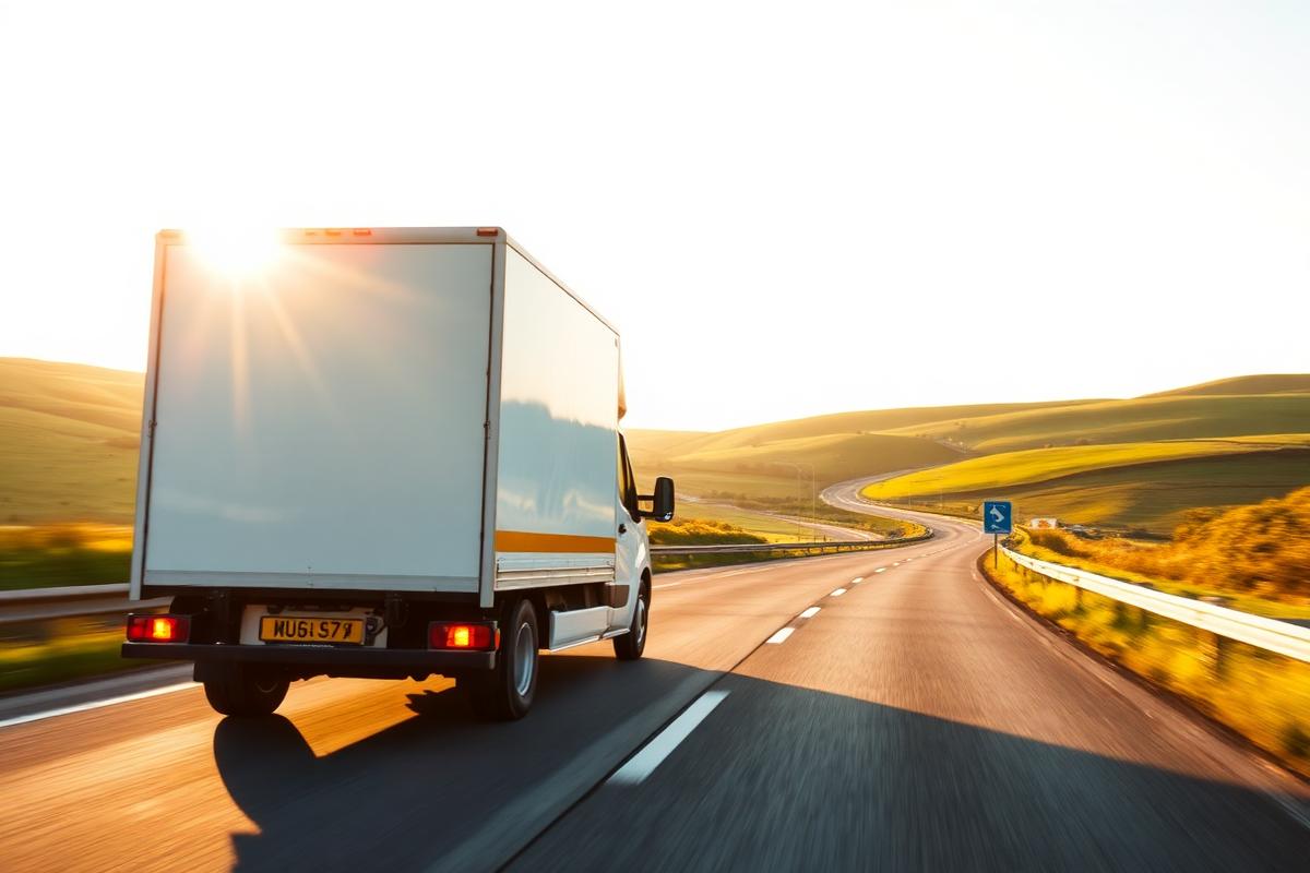 Transport na trasie przeprowadzki ze Szkocji do Polski — van w drodze do Polski